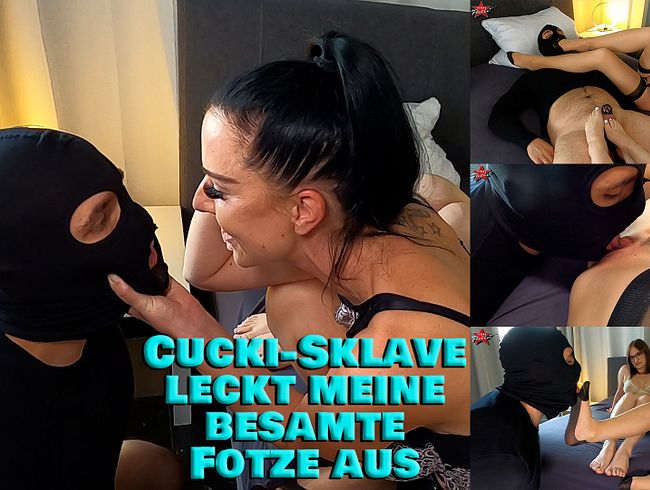 Cucki-Sklave leckt meine besamte Fotze aus